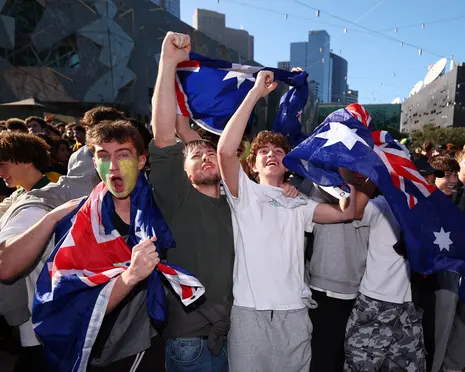 Socceroos fans celebrate at city sites – as it happened
