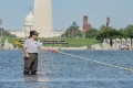 Five people reportedly arrested after Trump claims Washington reflecting pool was ‘vandalized’ – US politics live