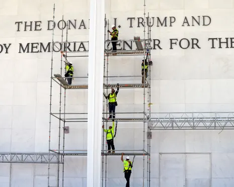 Workers remove Trump’s name from Kennedy Center after court rulings