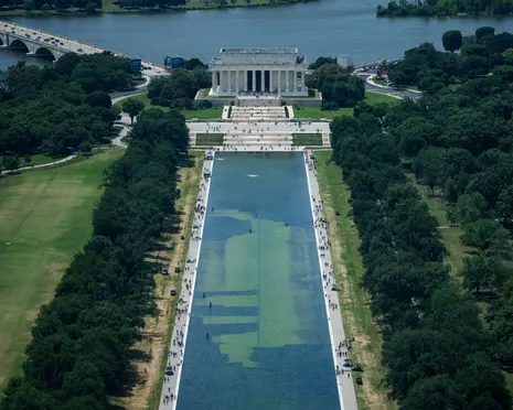 Trump acknowledges ‘real problems’ at reflecting pool after $14m makeover, blaming ‘vandalism’