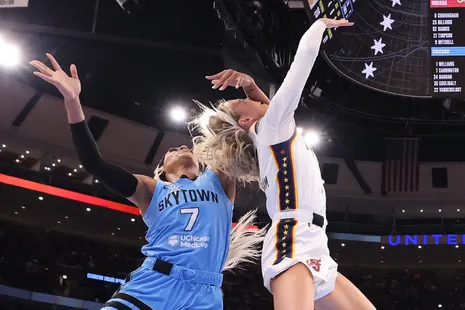 Sky’s DiJonai Carrington posts ‘white privilege’ after ejection for hard foul on Sophie Cunningham