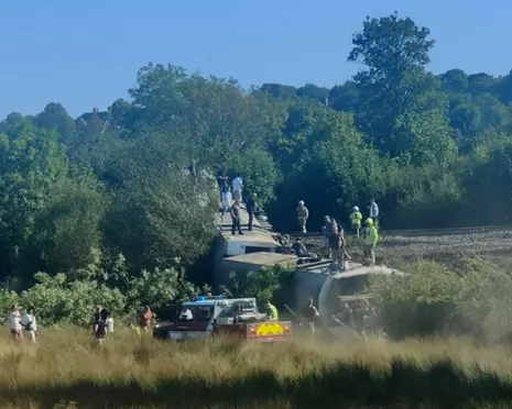 Two seriously injured after passenger train derails near Lewes in East Sussex