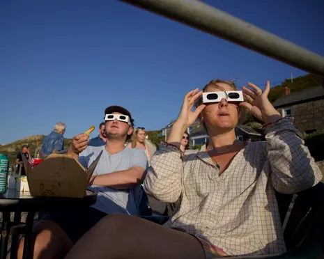 ‘A magical eeriness’: Cornwall comes together for communal moment during solar eclipse