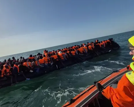 Record 230 people cross Channel to UK as smugglers turn to ‘mega-dinghies’